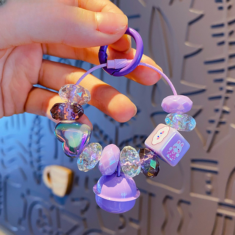 Wholesale Cartoon Bell Beaded Acrylic Keychains